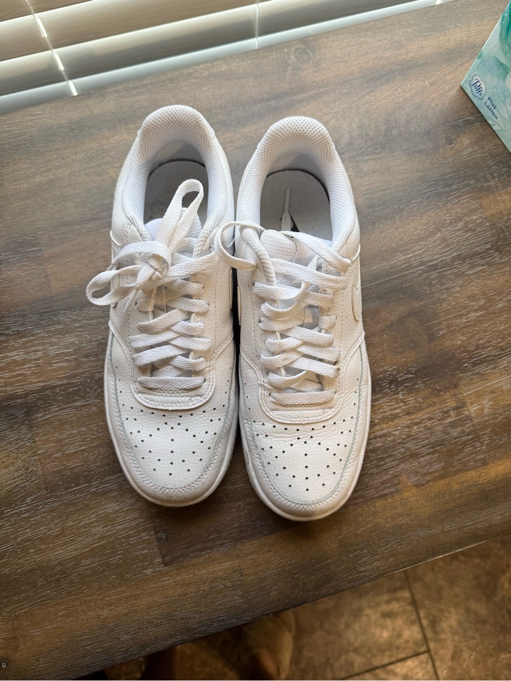 Nike Men's White Low-Top Perforated Leather Sneakers